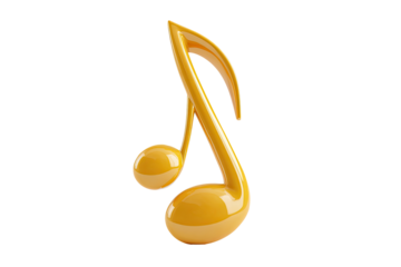 Gold musical note, 3D style
