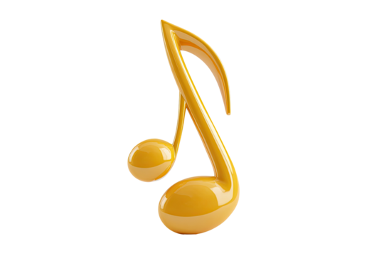 Gold musical note, 3D style