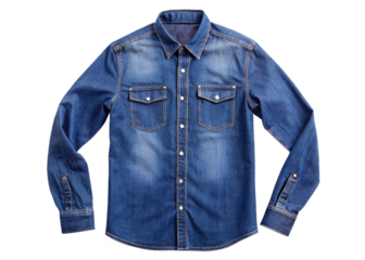 Denim shirt isolated on white background
