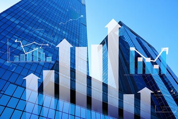 business graph on the screen