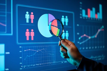 business woman drawing graph
