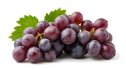 Fototapeta premium Fresh Purple Grapes Bunch Isolated on White Background – Premium Fruit Photography