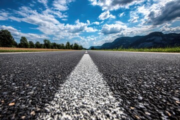 Road to Horizon Under Cloudy Sky