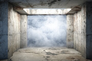 Obraz premium Concrete Room with Light and Haze