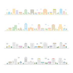 シンプルな街並みのイラスト