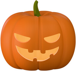 Spooky Jack-o'-Lantern with Evil Grin for Halloween