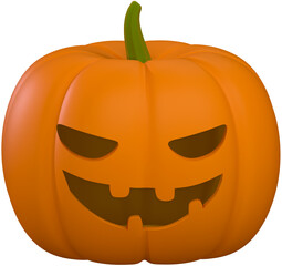 Spooky Jack-o'-Lantern with Evil Grin for Halloween