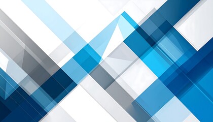Sleek geometric background design with intersecting blue and grey transparent panels for a modern business presentation