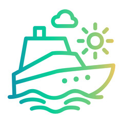cruise ship Line Gradient Icon