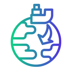 cruise ship Line Gradient Icon