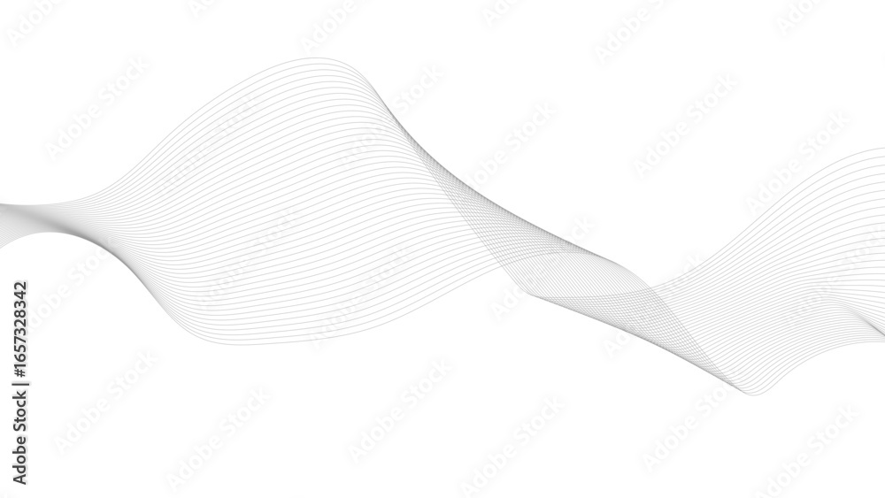 Wall mural wave line background with smooth shape. horizontal banner template. abstract futuristic template. ch