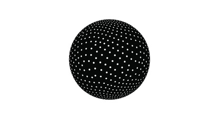 Black sphere with small white dots on surface