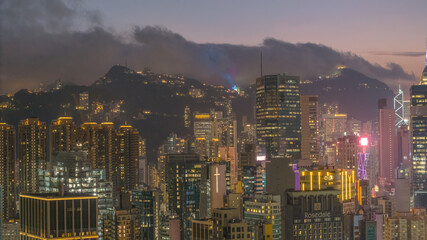Aug 8 2025 a Causeway Bay skyline lights up urban night