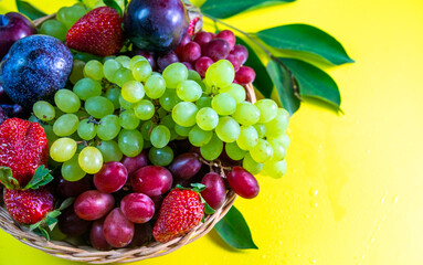 fresh fruits in a bowl
