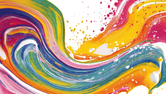Abstract swirls of vibrant paint