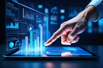 businessman holding digital tablet