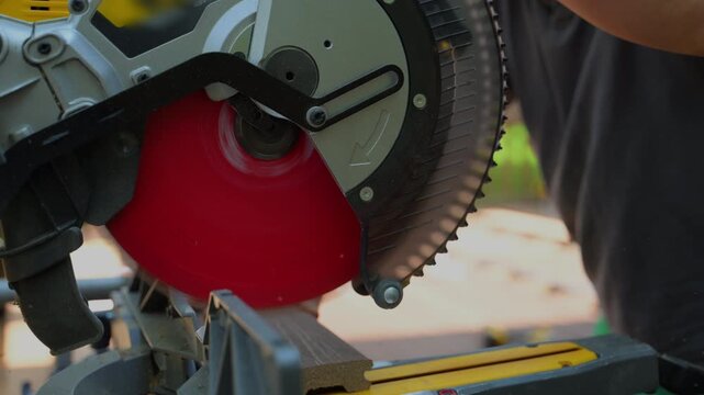 Deck floor under the construction, move camera shot, close up view