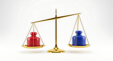 Abstract scale with red in relation to unfavorable trade balance