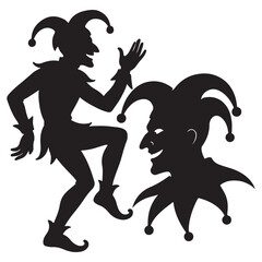 A black silhouette of a Joker vector