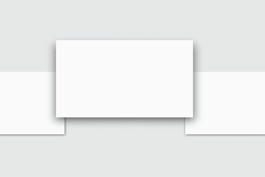 Vector mockup of blank presentation slides with shadows, isolated on background. Perfect for branding, pitch decks, business reports, advertising, web designs, social posts, app and online portfolio