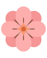 Pink flower illustration for decoration