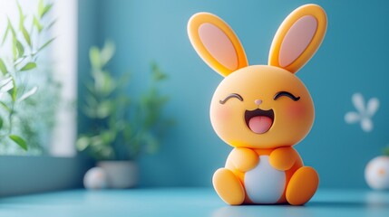 Happy cartoon bunny
