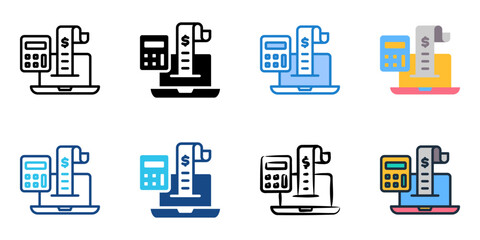 Accounting icon set multiple style collection 
