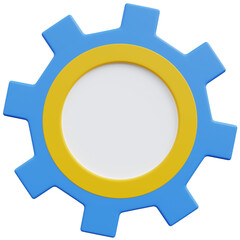 3d gear icon, settings symbol, technical support concept, repair, optimization, 3d illustration
