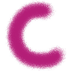 Scribbled letter C font magenta color for alphabets text learn decoration, transparent background