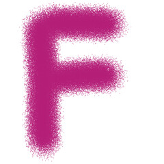 Scribbled letter F font magenta color for alphabets text learn kids decoration, transparent background