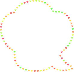 Colorful Heart Outline Speech Bubble Frame with Red Yellow and Green Gradient – Romantic Chat Balloon Vector for Love Messages and Cards