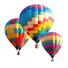 Fototapeta premium Three colorful hot air balloons in flight