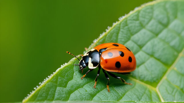 Ladybug (ladybird), Rodolia cardinalis (Coleoptera: Coccinellidae), Vedalia beetle (larvae and imago) is a natural enemy of Cottony Cushion Scale (Icerya purchasi). Biological control concept