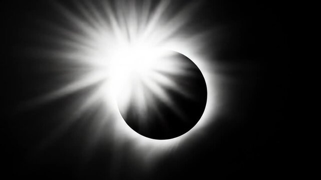 Solar eclipse with bright corona