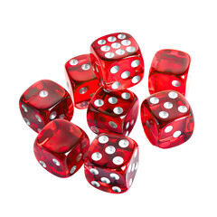 and keywords based on the image.. Dice Rolling, Stacked in a Pile, Gaming Table