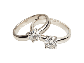 An elegant wedding ring featuring two sparkling diamonds