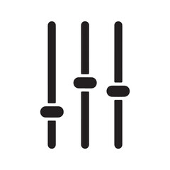 Sound mixer sliders icon. Equalizer level controls symbol for audio adjustment and settings. Simple black glyph for music, filter, and preferences. Vector illustration isolated.
