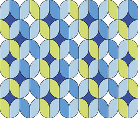 abstract seamless pattern of rounded rectangles