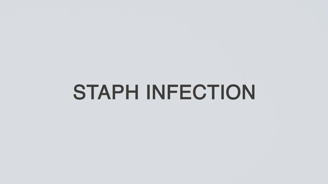 Staph infection concept word stethoscope illustrative illustration text hand diagnosed on white background for bacterial health awareness, patient care, and medical evaluation