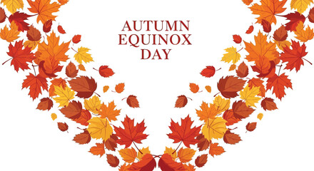 Autumn equinox day with colorful leaves for greeting cards, posters, banners, and graphic design fall season celebrations