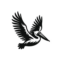 Fototapeta premium Pelican in Flight Vector Illustration