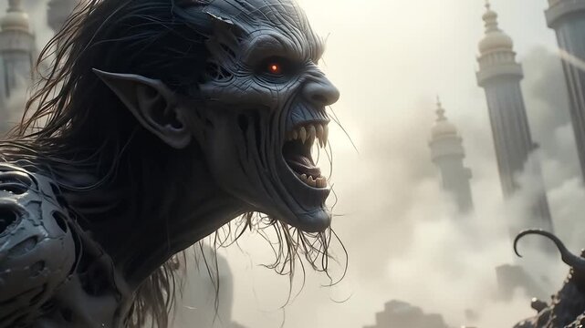 Digital Painting of a Demonic Creature