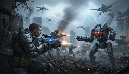 military war in the city