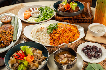 Ramadan Hari Raya Authentic Malay Style Nasi Briyani Rice with Spices and Herbs