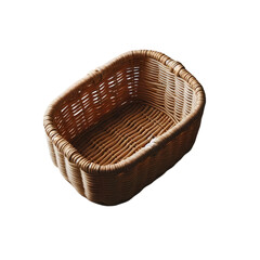 Empty woven basket on a black background