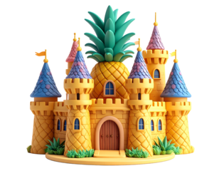 Pineapple Castle 3D Illustration