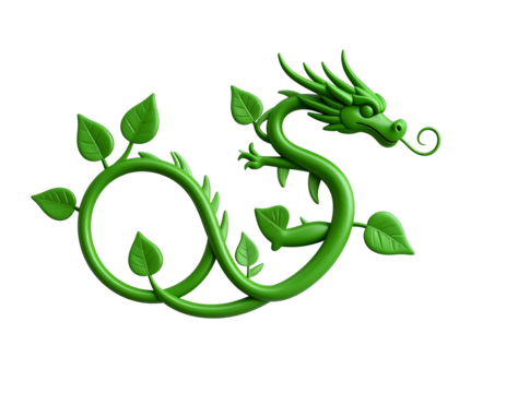 Green Dragon 3D Illustration