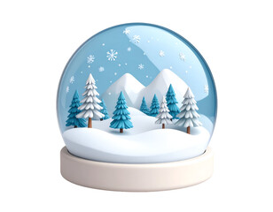 Winter Snow Globe 3D Render