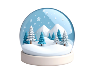 Winter Snow Globe 3D Render
