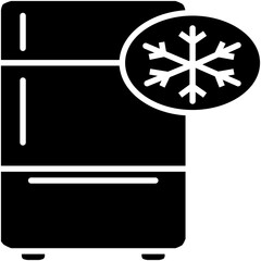 Refrigerator Icon, Fresh Freezer Home Symbol Vector Stock Illustration, Solid Icon Style Design. 